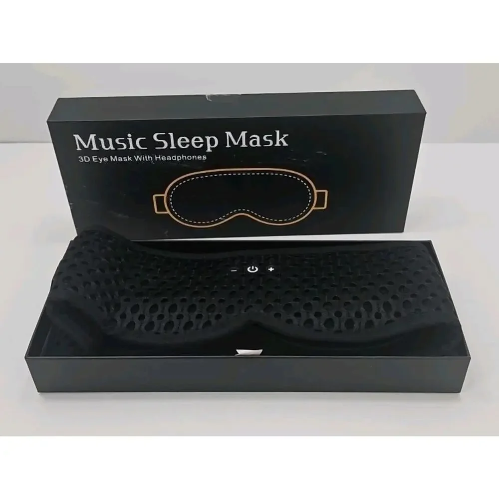 Music Sleep Mask with Bluetooth Ventilated Black 3d Eye Mask W Headlhones